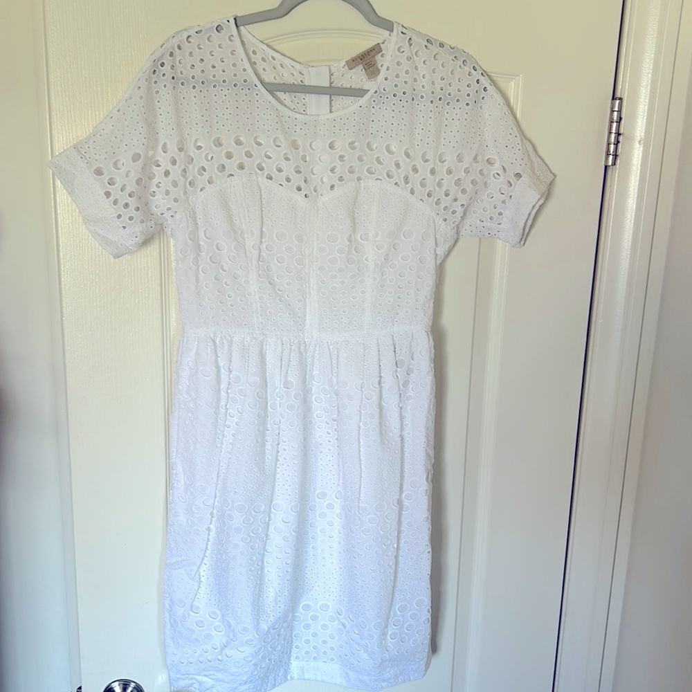 Burberry White Eyelet Dress